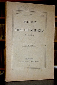 Livre ancien Savoie - Bulletin de la Société d'Histoire Naturelle de Savoie, Deuxième série, Tome... - Bulletin