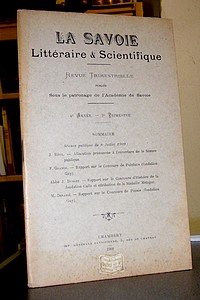 Livre ancien Savoie - La Savoie Littéraire & Scientifique, 4è année, 2è trimestre, 1909 - La Savoie Littéraire & Scientifique