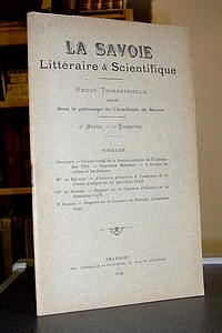 Livre ancien Savoie - La Savoie Littéraire & Scientifique, 8è année, 4è trimestre 1913 - La Savoie Littéraire & Scientifique