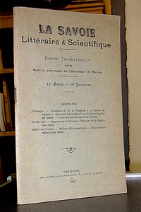 Savoie - La Savoie Littéraire &... - La Savoie Littéraire & Scientifique