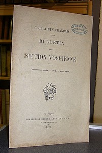 Club Alpin Français. Bulletin de la Section Vosgienne, quatorzième année, n° 3, avril 1895