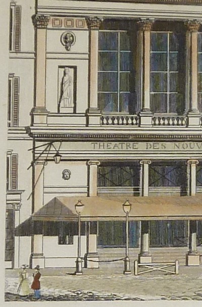 Théâtre des Nouveautés (Gravure aquarellée)