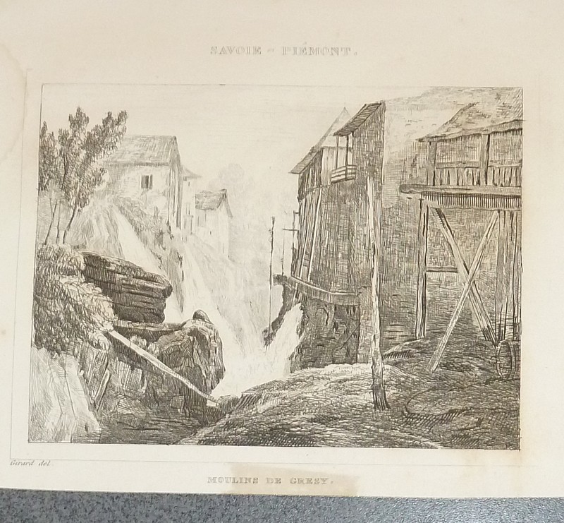 Livre ancien Savoie - Moulins de Grésy (gravure) - Girard