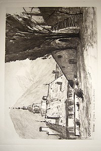 Livre ancien Savoie - Terrasse de la maison Perrier de la Bathie et jardin (gravure) - Drevet Joanny