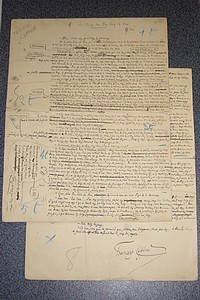livre ancien - Manuscrit autographe signé de 2 pages pour un conte « Les propos du Père Coin-de-rue » - Coppée, François