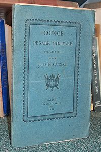 Livre ancien Savoie - Codice penale militare per gli stati di S.M. il Re de Sardegna - Droit