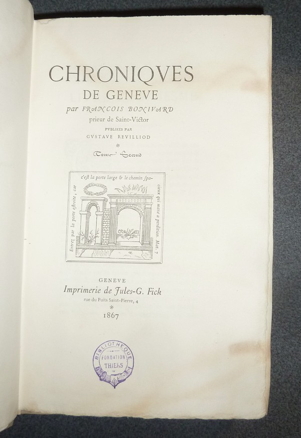 Chroniques de Genève (2 volumes)