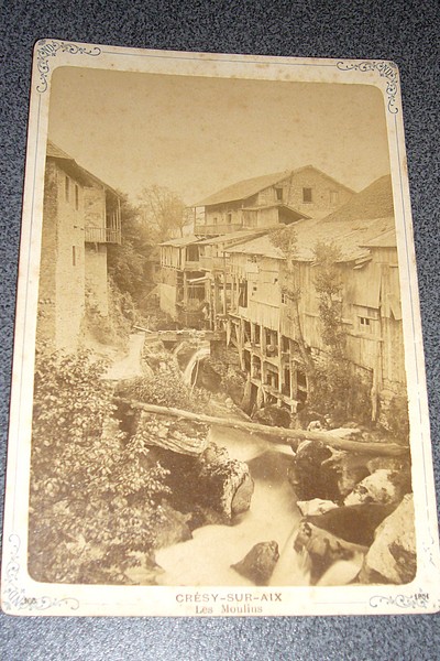 Livre ancien Savoie - Photographie originale vers 1880. « Grésy sur Aix, les moulins » - 