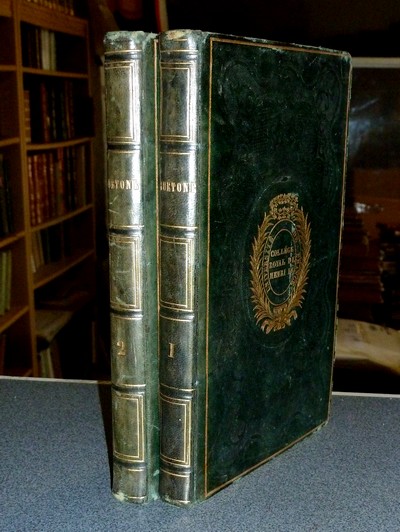 livre ancien - Caii Suetonii tranquilli opera. Selectis variorum animadversionibus suisque instruxit E. Gros (2 volumes avec reliure signée) - Suetone
