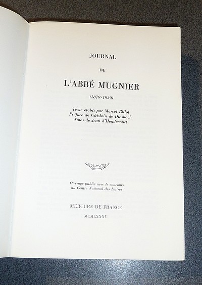 Journal de l'Abbé Mugnier (1879-1939)