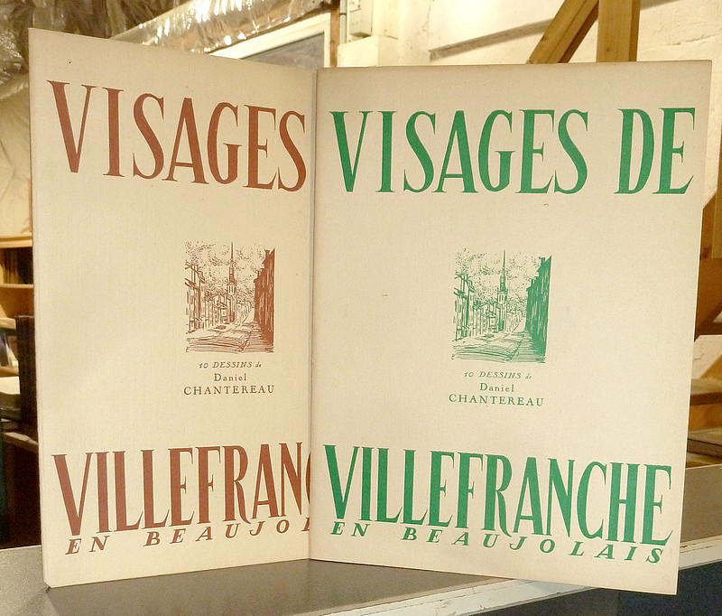 Visages de Villefranche en Beaujolais (2 chemises de 10 dessins contresignées par l'artiste) - Chantereau, Daniel