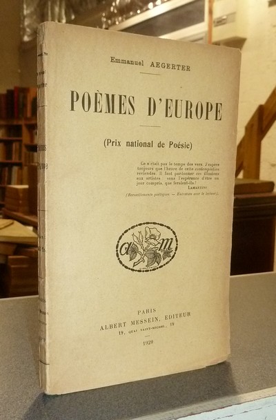 livre ancien - Poèmes d'Europe - Aegerter, Emmanuel