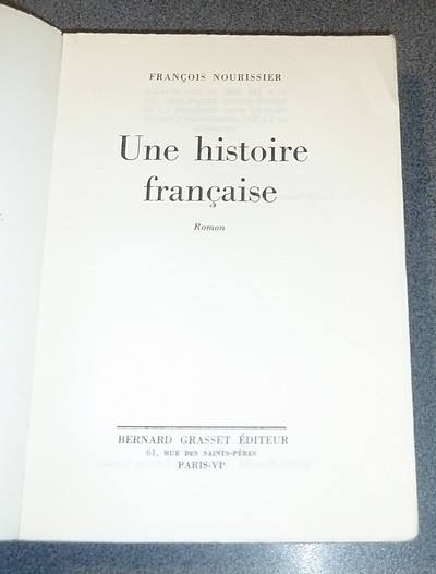 Une histoire française, roman