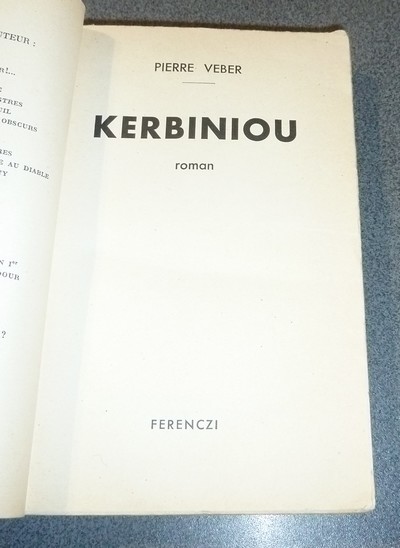 Kerbiniou, roman