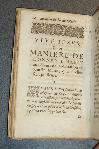 La manière de donner l'habit aux Soeurs de la Visitation de Saincte Marie (1666)