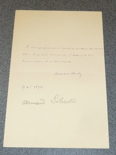 Lettre autographe signée d'Armand Silvestre en date de 1898