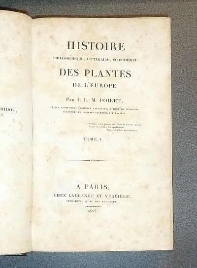 Histoire philosophique, littéraire, économique des Plantes de l'Europe (7 volumes)