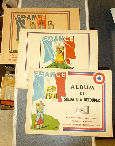 Série de 3 « Album à découper », France 1870-1880, France Napoléon, France Croisés. Exécution facile - sans collage de sujets en volume
