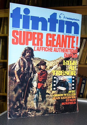 Tintin L'hebdoptimiste - 41 - Super géante ! L'affiche authentique du film. L'île au trésor. Avec Orson Welles, Jean Lefebre et Ki