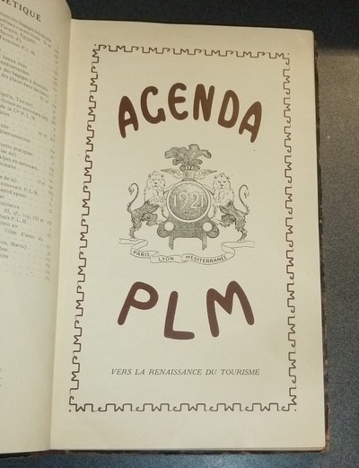 Agenda PLM 1921. Chemins de fer Paris-Lyon-Méditerranée