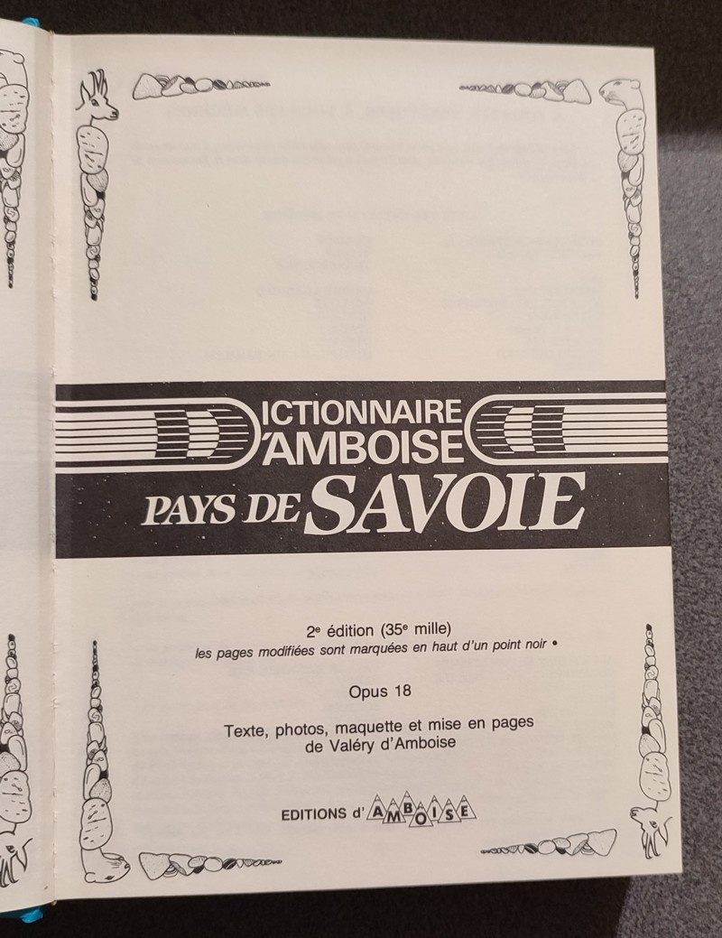 Dictionnaire d'Amboise. Pays de Savoie