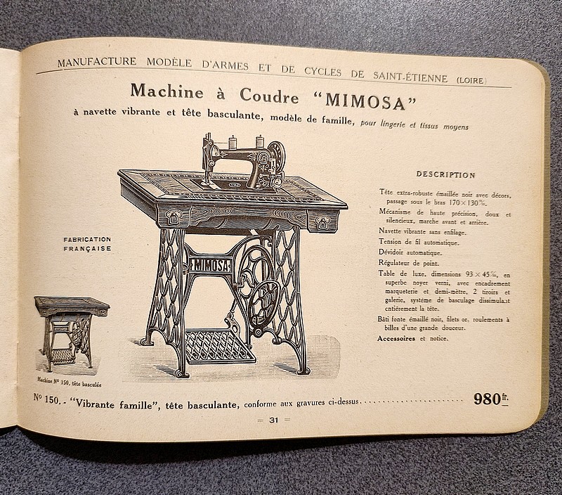 Manufactures Modèle d'armes et de cycles. Saint Etienne (Loire) Cycles Mimosa 1929