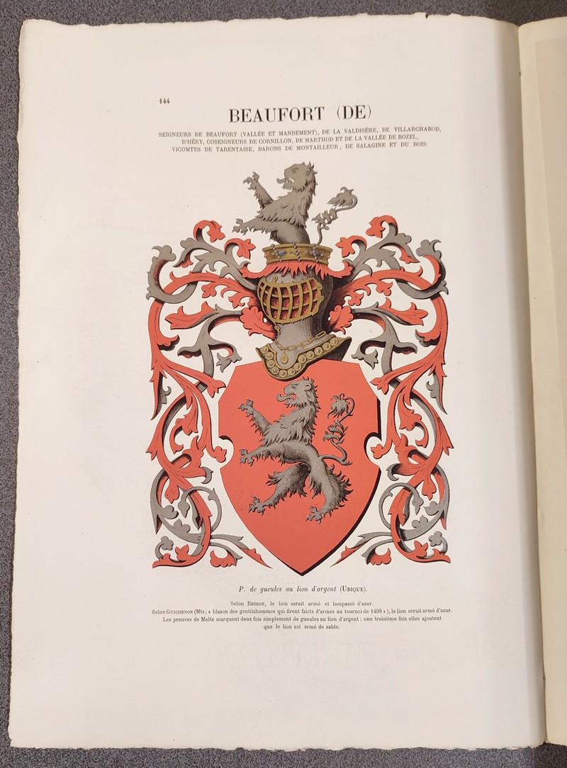 Armorial et Nobiliaire de l'Ancien Duché de Savoie (Tome I - livraison 9) - Foras, Le Cte E. Amédée de