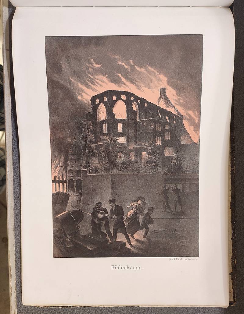 Album du siège et du bombardement de Strasbourg (2 volumes, 1 de texte et 1 album de 20 lithographies couleurs)