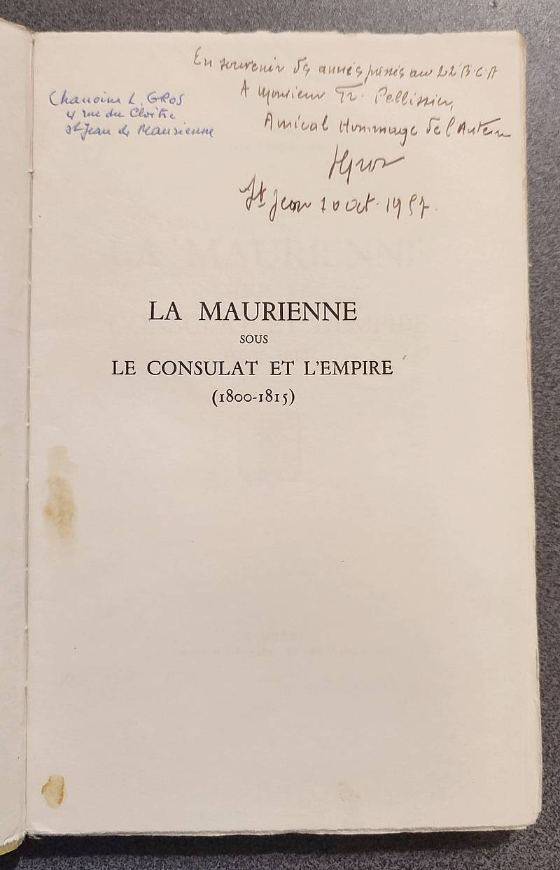 La Maurienne sous le Consulat et l'Empire (1800-1815)