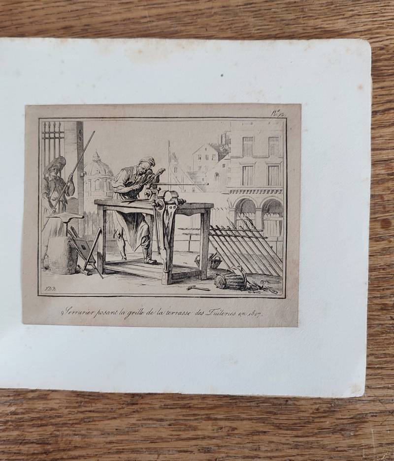 Deux carnets de 12 gravures : « Les petits métiers de Paris » avec « Suite d'ouvriers de différentes classes »