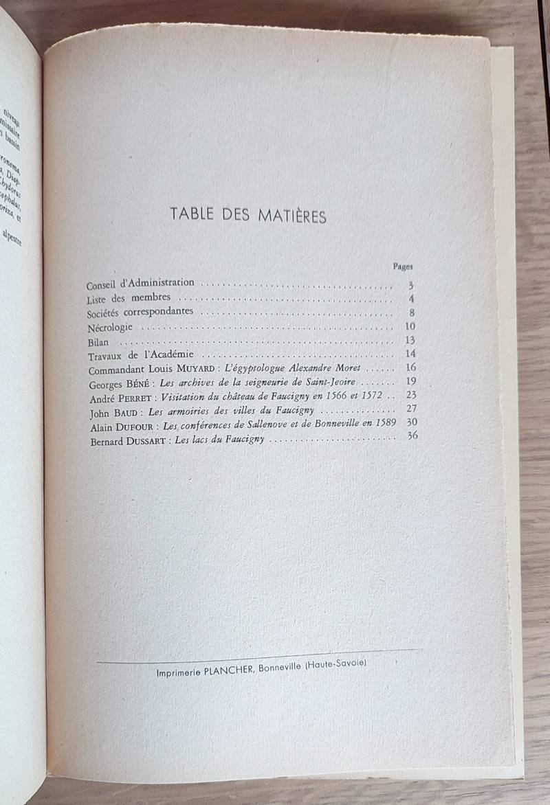 Mémoires et Documents publiés par l'Académie du Faucigny. Tome VIII - 1953 - 1954