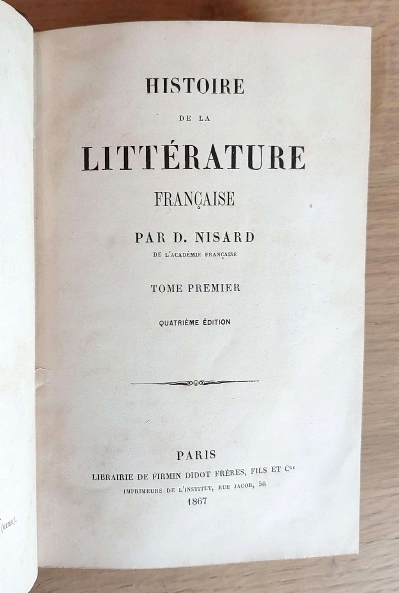 Histoire de la littérature française (4 volumes)