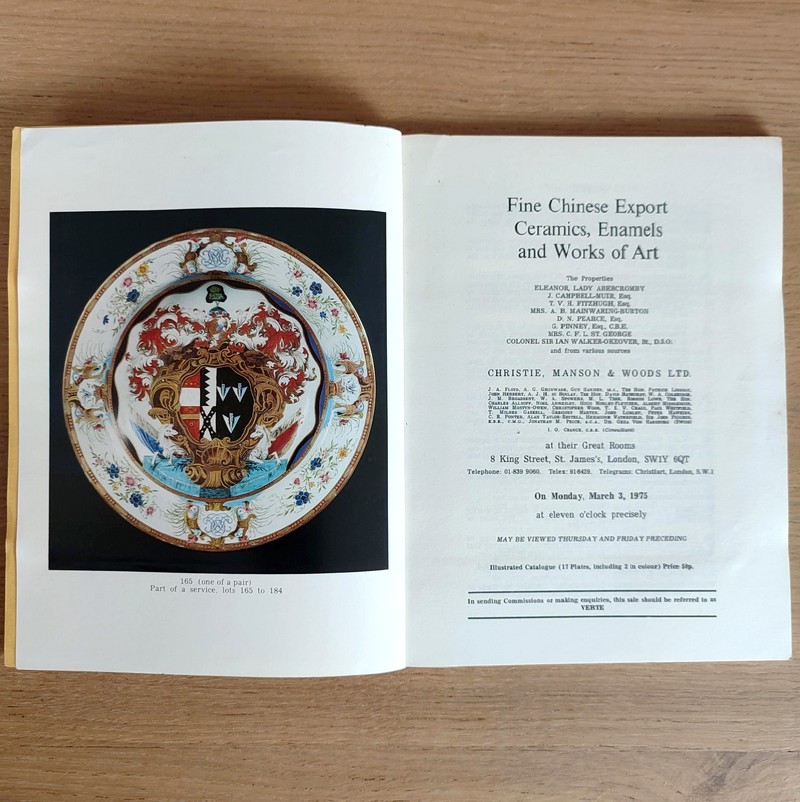 Fine chinese export ceramics and works of art. Christie's, on Monday, March 3, 1975