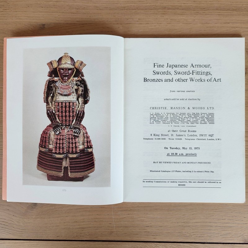 Fine Japanese Armour, Swords, Sword-fittings, bronzes and other works of art. Christie's, on May 13, 1975