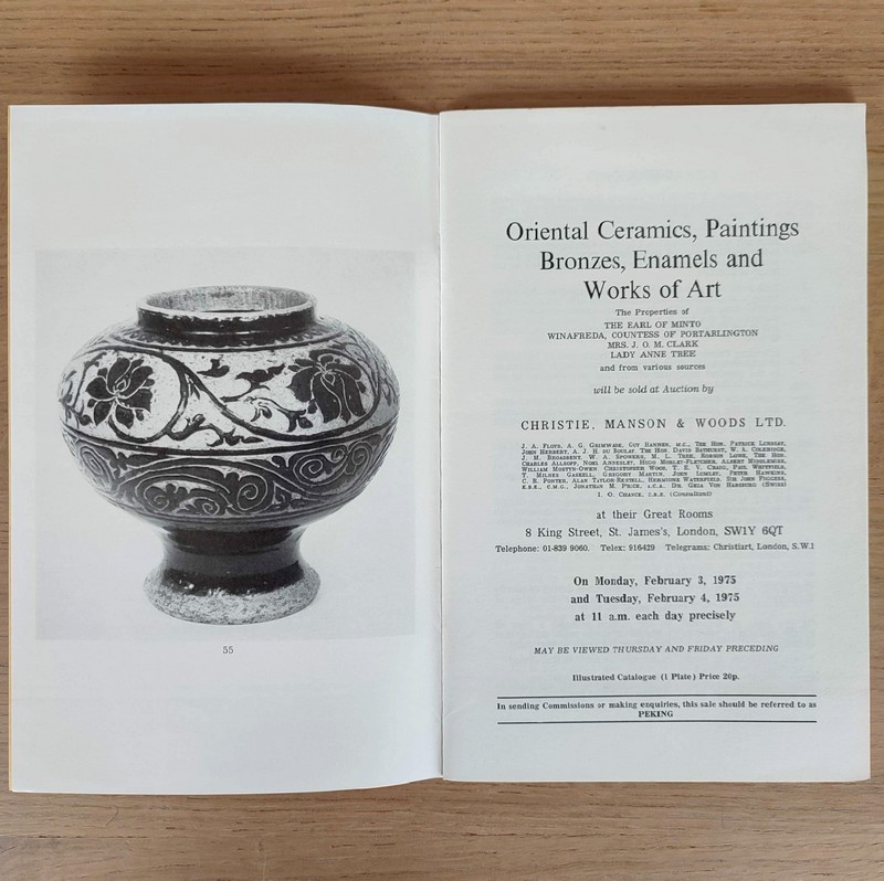 Oriental ceramics, paintings, bronzes, enamels and works of art. Christie's, on February 3 and 4, 1975