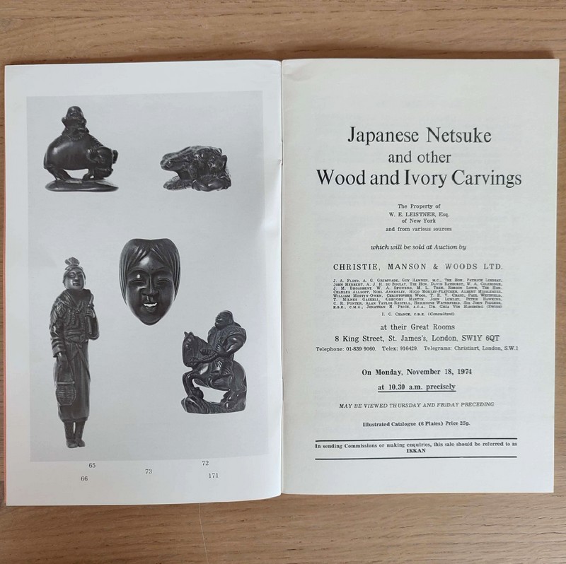 Japanese Netsuke, and other Wood and Ivory carvings. Christie's, on November 18, 1974