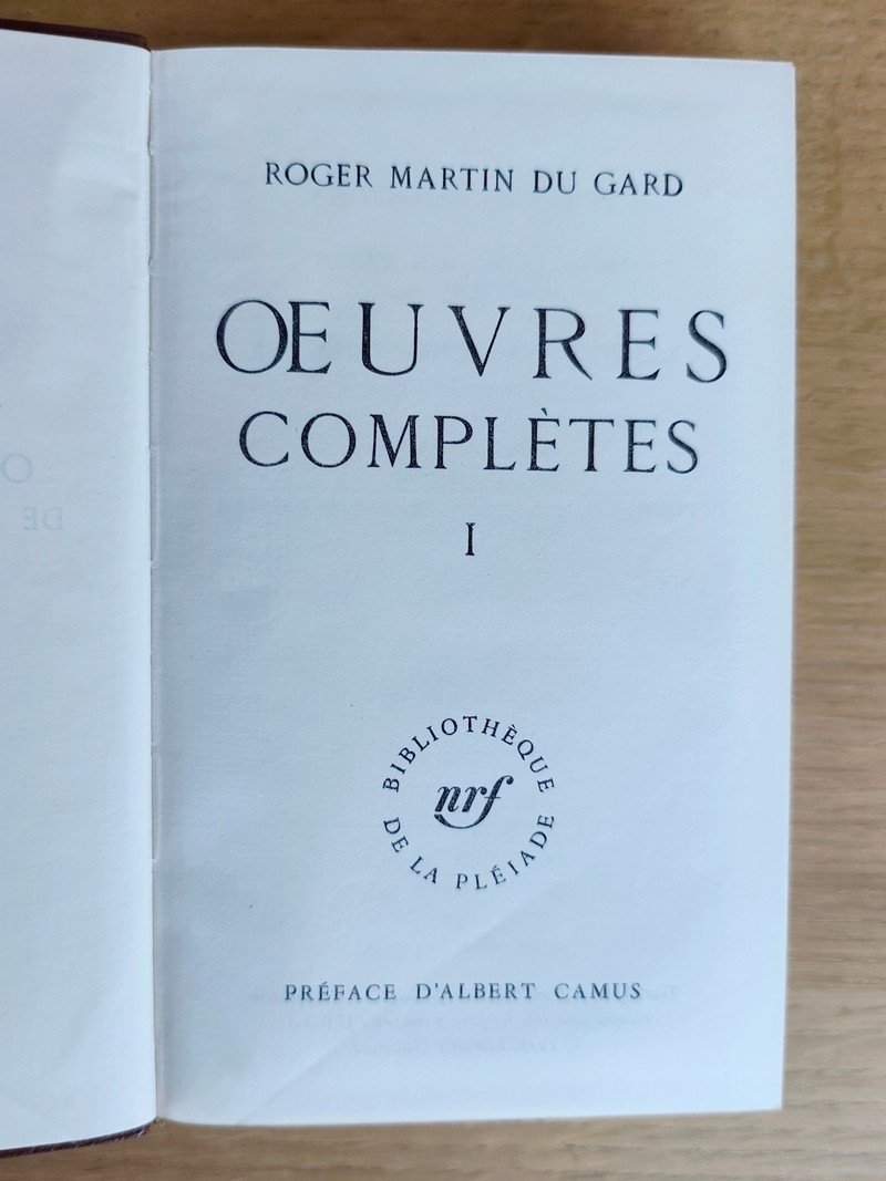 Œuvres complètes (2 volumes) Devenir - Jean Barois - Les Thibault - Vieille France - Confidence africaine - Le testament du père Leleu - La gonfle - Un taciturne - Notes sur André Gide