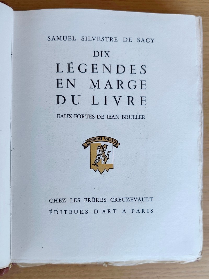 Dix légendes en marge du livre