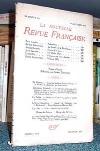 18ème année, n° 204, 1er septembre 1930 - Nouvelle Revue Française