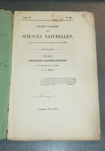 Bulletin de la Société Vaudoise des Sciences Naturelles. Tome VI. Bulletin n° 46, 1860