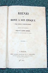 Rienzi et Rome à son époque (14e)