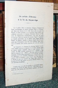 Livre ancien Savoie - Un artiste d'Annecy à la fin du Moyen-Âge : Nicolas Dabert - Duparc Pierre