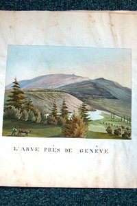 Album recueil contenant 29 aquatintes dont une en couleurs, une aquarelle originale, sur la Suisse