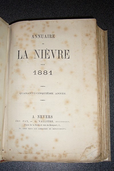 Annuaire du Département de la Nièvre pour 1881 - Annuaire