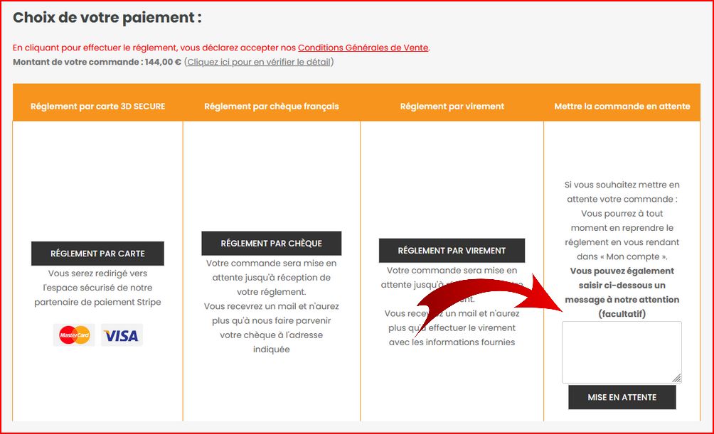 Comment mettre une commande en attente ?