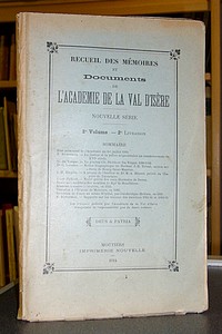 Recueil des Mémoires et documents de l'Académie de La Val d'Isère, Nouvelle série, 2ème volume, 2ème livraison, 1914
