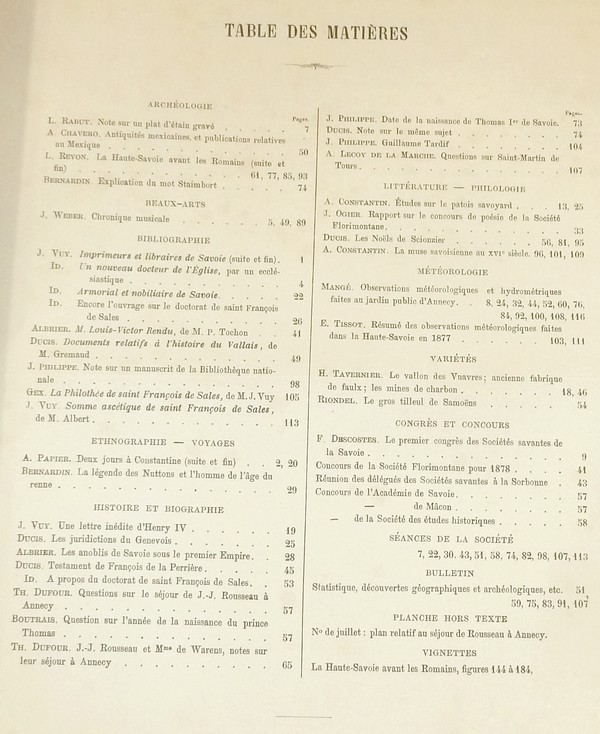 Revue Savoisienne, 1878, 19ème année