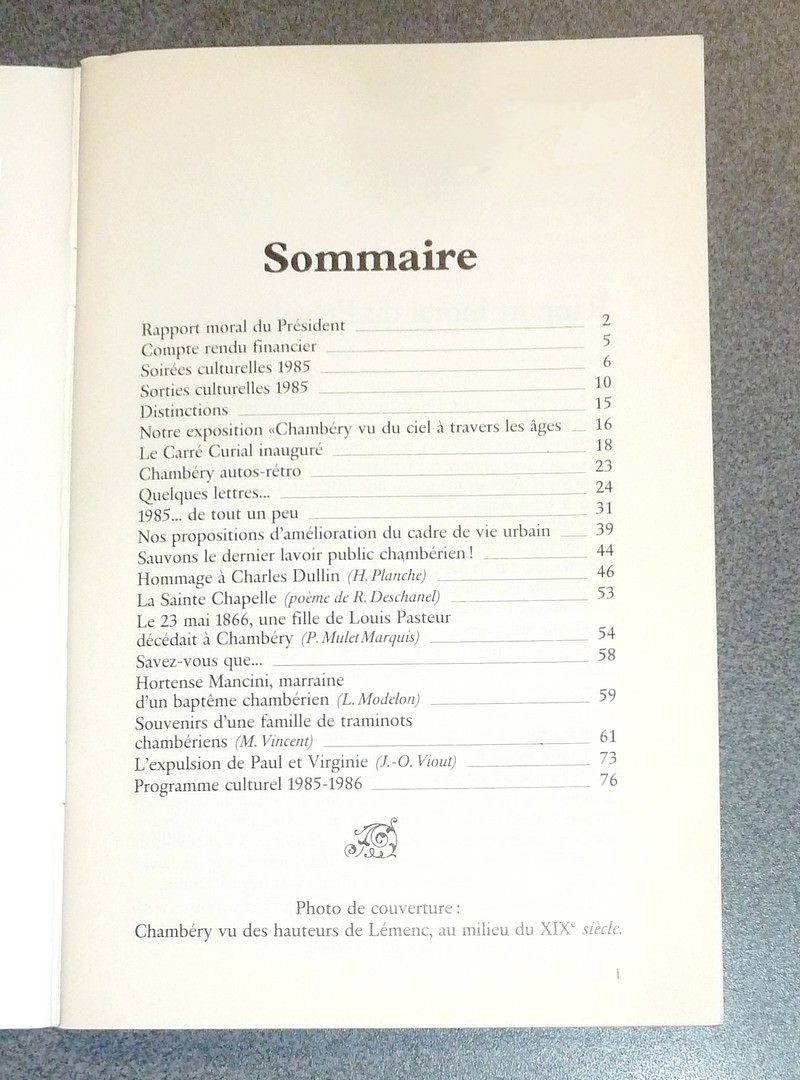 Bulletin n° 25, 1986, de la Société des Amis du Vieux Chambéry