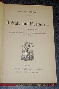 Il était une bergère. Conte en un acte en vers