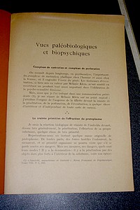 Vues paléobiologiques et biopsychiques